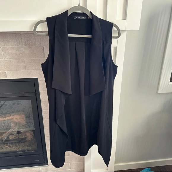 Black Tape_ Jackets & Blazers - Black tape long waterfall vest| size M